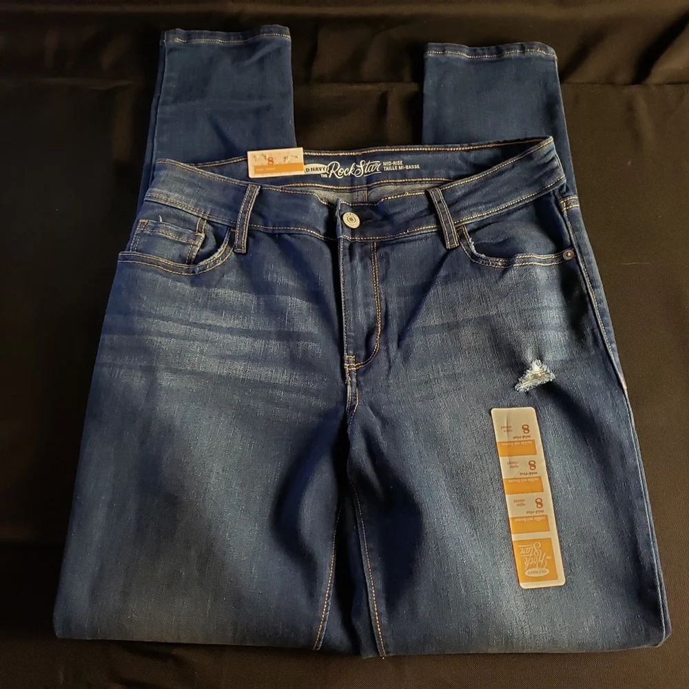 Old Navy Rockstar Mid Rise Skinny Jeans NWT Women’s 8